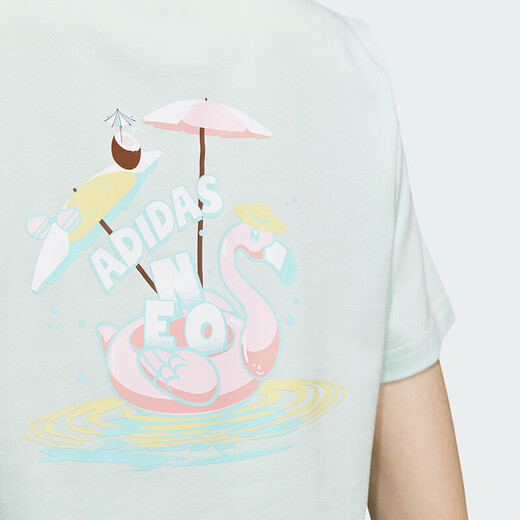 阿迪达斯Neo短袖女装夏季新款健身训练运动服休闲时尚透气圆领T恤衫 IP3879 L