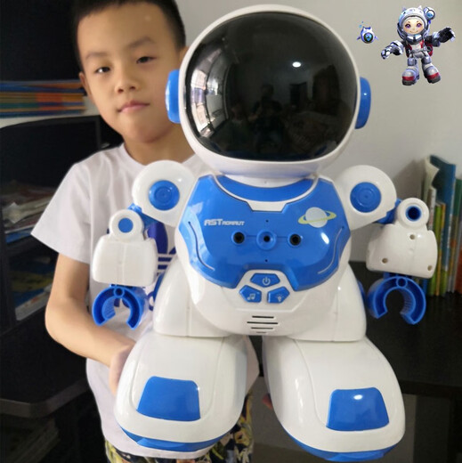 Shang Xiaobais großer intelligenter Fernbedienungs -Kontroll -Roboterspielzeug Astronaut Luban Nr. 7 männlich und Mädchen 6 Jahre alt 5 Programmierung Dance Blue Direct Lading