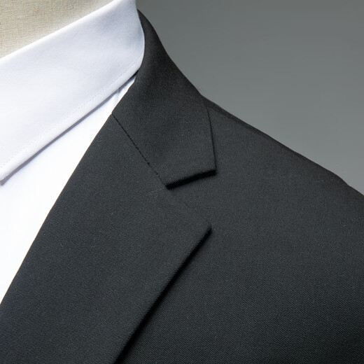 Dibinze large size suit suit men's solid color wedding dress interview business fat man high-end suit black XL