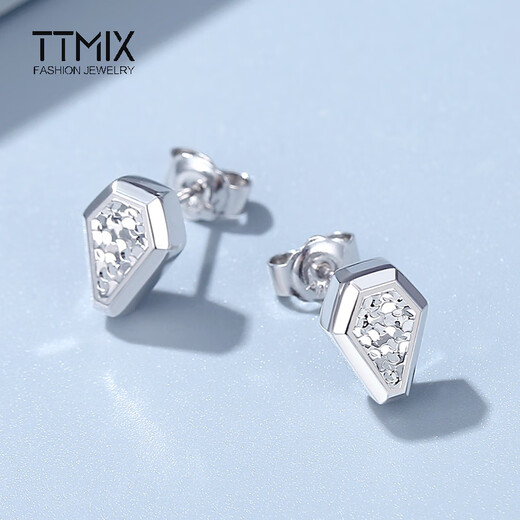 TTMIX platinum earrings geometric snake shape women's pt950 platinum crushed ice earrings 3.1-3.3g