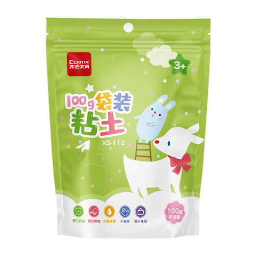 齐心（COMIX）100g大包装超轻粘土橡皮泥黏土彩泥玩具手工美术DIY材料六一儿童节文具生日礼物 XS-112黑色