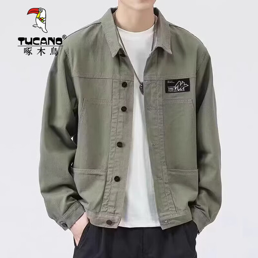啄木鸟（TUCANO）夹克外套男款春秋季2025新款衬衫翻领秋装男士工装初秋褂子上衣服 【升级版】K12806黑色 XL 【建议128-140斤】