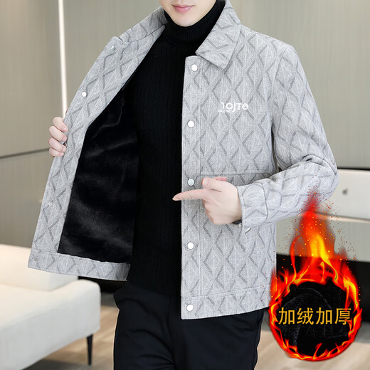 Woodpecker Invierno Invierno Jacket de visón para hombres más lana engrosado 2024 Nuevo estilo coreano Slim y maduro de la chaqueta de lana para hombres 9913 Khaki XL [120-135Jin [Jin equivale a 0.5 kg]]]