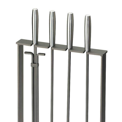 PILGRIM Modern 5-piece set of steel fireplace tools matte black stove tools