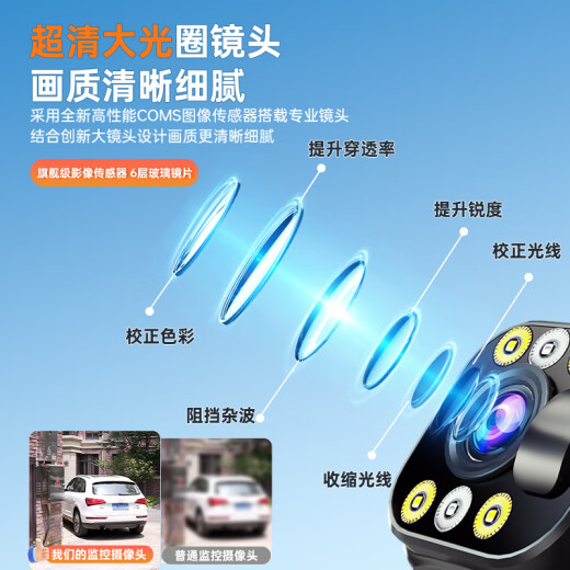 Cámara de vigilancia solar de Mingsheng Monitor de teléfono móvil al aire libre 360 ​​grados Sin ángulo muerto con visión nocturna Panorámica impermeable No Wi-Fi sin enchufe sin red sin red