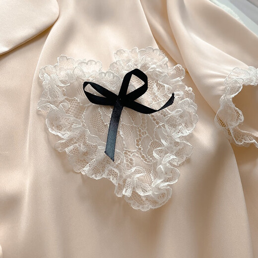 Fhhuabd-Pyjamas für Frauen im Sommer dünne kühle Eis Seide Kurzärmele Ins Stil hochwertiger Liebe Lace Girl Home Clothing Set WLW-9221 Silky Stoff M Empfohlen 80-100jin [Jin gleich 0,5 kg]