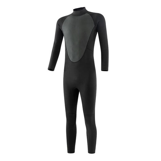 He Jiagong .5mm long-sleeved warm wetsuit for men, one-piece sun protection and waterproof female snorkeling suit, surfing cold-proof swimming wetsuit, classic one-piece black S size 80-95Jin Jin is equal to 0.5 kg