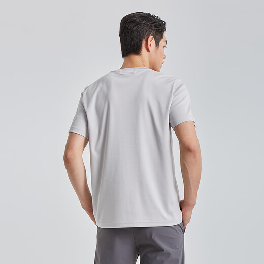 利郎三防短袖T恤男圆领25夏季易防污男士T恤 米灰 2XL180/96A 