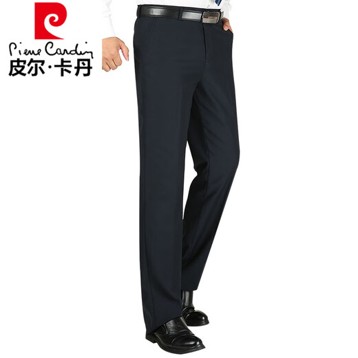 PANTRE CARDIN Brand Pantalon pour hommes d'âge moyen Dada pantalon décontracté et personnes âgées d'âge moyen en automne et pantalon pour hommes en laine épais de l'hiver LYC-XK9902-D bleu marine 38 [trois pieds de taille]