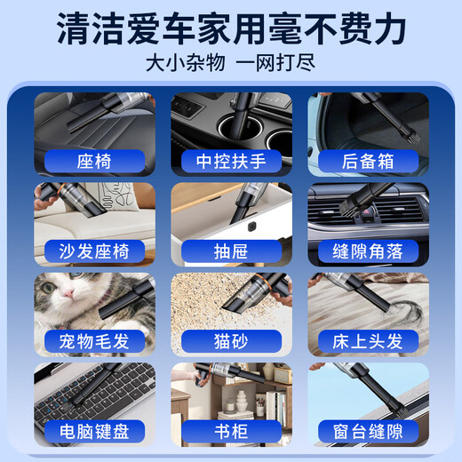 Xiaomi Guoba Trendy Life Appliances Wireless Car Vacuum Cleaner Handheld Small Car Use Large Suction Household Car Rechargeable Mini Vacuum Cleaner Wireless Upgrade 6880000 Power Type