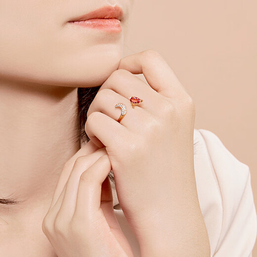 Meluxe 18K Gold Color Girl Ring Turmaline Ring Diamond Style Geburtstagsgeschenk für Freundin [R15780] Turmalin ungefähr 60 Minuten