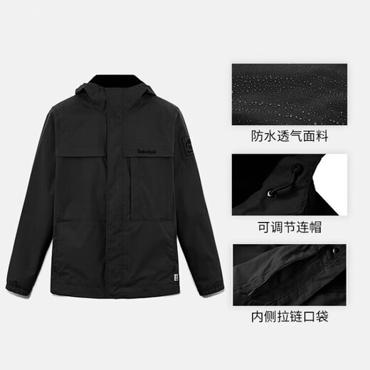 
Timberland (Timberland) men's jacket for men's jacket for spring outdoor mountaineering wear-resistant waterproof windproof hard shell hooded jacket A695W A695W001/black S 170