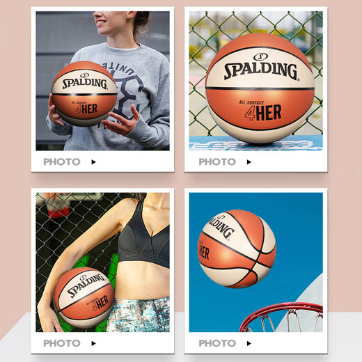 Spalding Frauenbasketball Nr. 6 PU Indoor und Outdoor Wear-Resistant Wettbewerbsbasketball 77-724YREV1