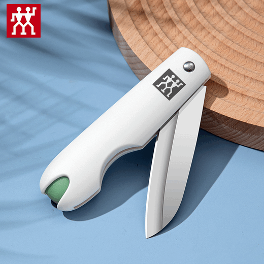 双立人（ZWILLING）德国水果刀削皮刀折叠刀三件套厨房多功能瓜果刀刨丝器 绿点折叠刀*1
