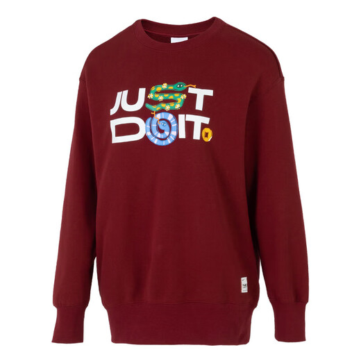 耐克（NIKE）卫衣外套女装春秋季新款运动服针织加绒圆领休闲上衣套头衫FN3655 HV8462-677红色新年款 M