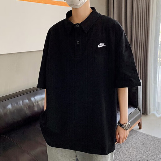 耐克（NIKE）官方 纯棉短袖男 2025夏季新款透气亲肤翻领运动休闲商务POLO衫男 FN3895-010/偏大 XL