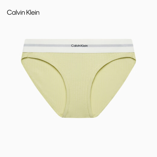 Calvin Klein Underwear [Modern Gravity Belt] 25 Spring and Summer Women's ck Jacquard Ribbed Bikini Underwear Women QF8022AD TOC-Cream Yellow 1 M