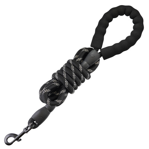 Juchuangqi Pet Leash Dog Rope Medium and Large Dog Explosion-proof Reflective Round Rope Dog Chain Non-Stretching Leash Black 2m Rope Thickness 1.2cm