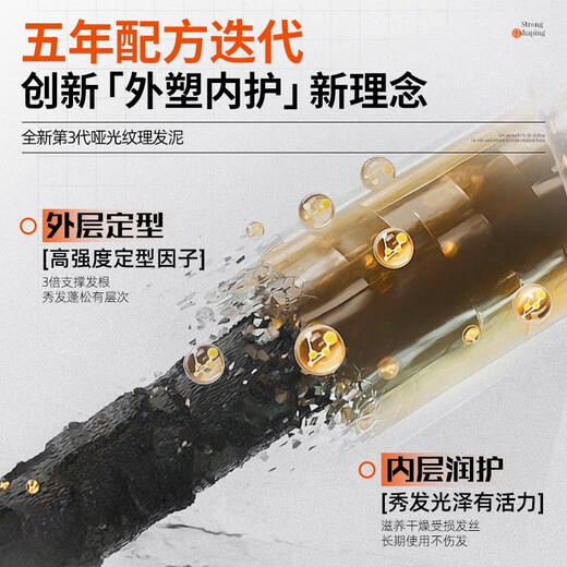 维特丝男士哑光塑型发泥蓬松自然强力定型发膏发蜡发胶清爽持久造型100g