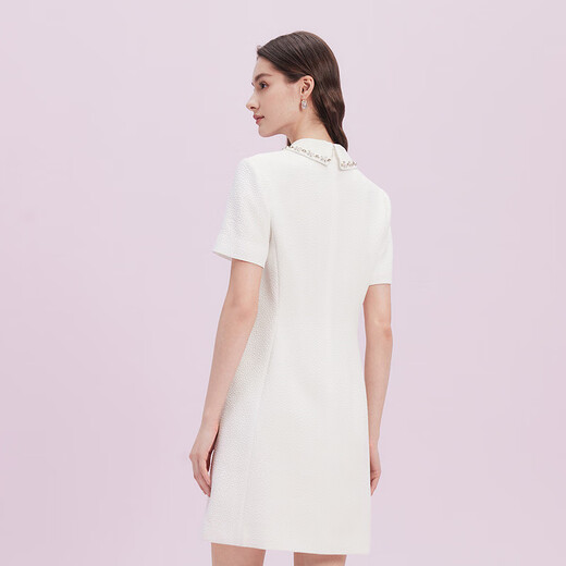 La Koradior Lakoradior Lakoradior Sommereinkaufszentrum Gleiche schlank sitzende, Perlen französische exquisite elegante Kleid für Frauen dieses Weiß S