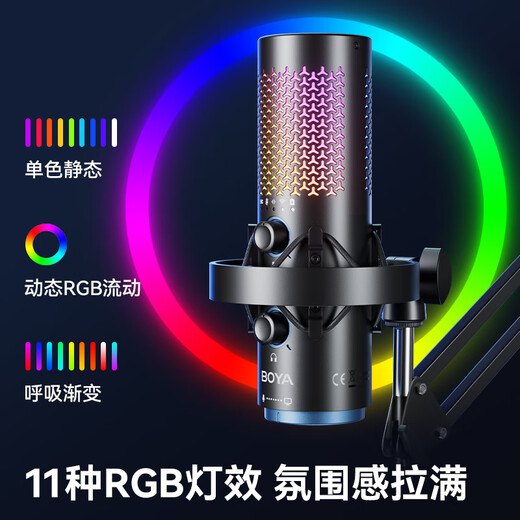 BOYA Boya Microphone K5 computer USB desktop microphone wired and wireless dual-mode game live broadcast mobile phone karaoke dubbing class recording radio microphone cantilever version