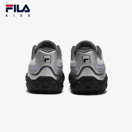 FILA Fila pebble shoes children's running shoes 2025 summer new sports shoes thin sole mid-large children's ballet shoes Fila white/space silver-AWS 35 inner length 22.0cm