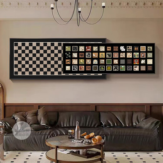 Huaixue mittelalterlicher Stil Wohnzimmer Dekorative Gemälde Nische Bailian Sofa Hintergrund Wandmalereimalerei Französisch Retro High-End-überlagerte Hängsmalerei E838 180*76/180*60 Kristallporzellan Aluminiumlegierung schwarzer Rahmen