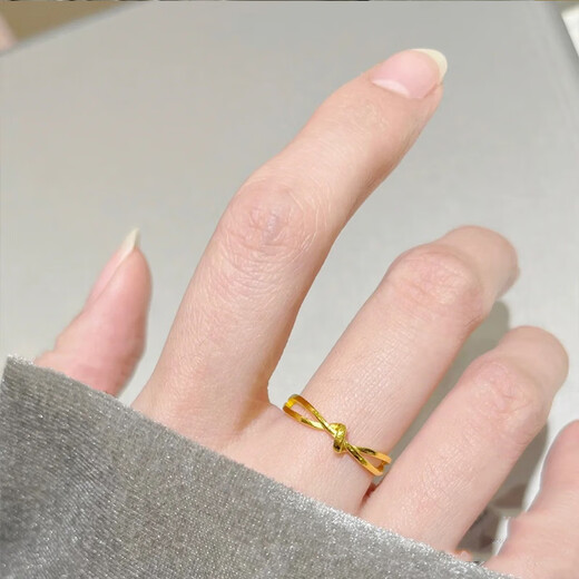 Shilian is suitable for 2024 new knotted ring for women, knotted 18k gold-filled niche design, high-end gold knotted ring, opening adjustable