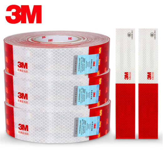 
3M reflective vehicle sticker Car warning sign 983D truck annual inspection [30 red and white strips] about 9 meters