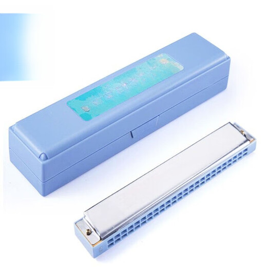 Musikinstrument der Marke Si Jie, Mundharmonika, 24 Löcher, C-Taste, Einzelton-Mundharmonika für Männer und Frauen, Fortgeschrittene, Anfänger, Kinder, Schüler, Mundharmonika, Lochklang, Himmelblau