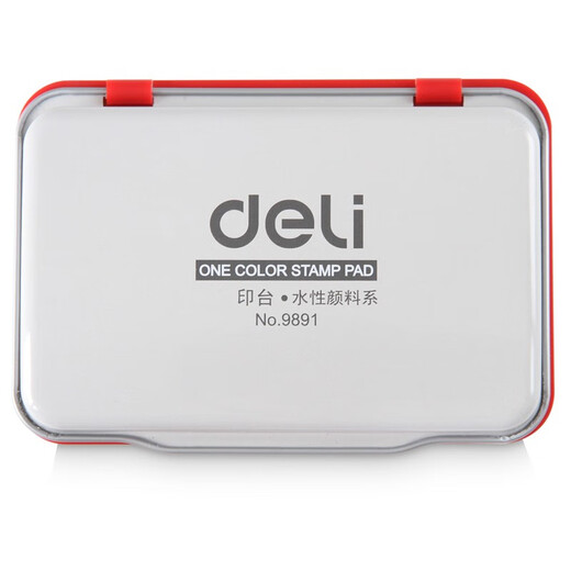 Deli 9891 ink stamping platform red size metal stamp financial quick work office