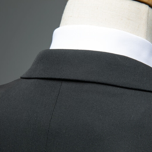 Dibinze large size suit suit men's solid color wedding dress interview business fat man high-end suit black XL