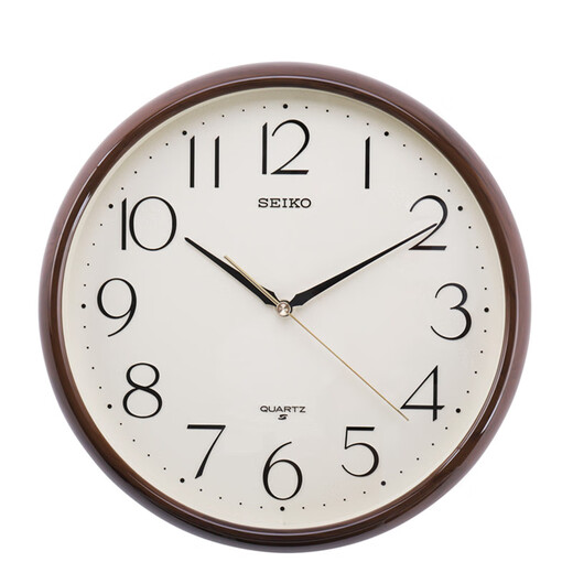 OEMG Authentische Seiko Japanische Seiko Wall Clock rund und Mode 11-Zoll-Sprung Second Wohnzimmer Büro QXA695 Hellbraun 11 Zoll (QXA695B) 11 Zoll