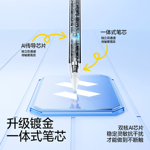闪魔电容笔iPad苹果笔apple pencil一二代防误触平替触控手写笔iPadPro/air通用2025年款升级蓝牙电显