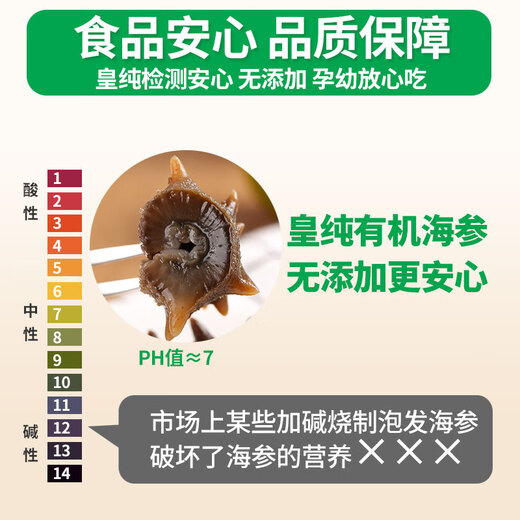 皇纯即食海参净重2斤 有机认证 威海冷冻刺参礼盒鲜食免发泡 即食海参 1kg 臻品2斤(6-10只/斤)