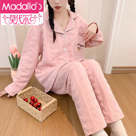 Modal Direct Sales Pyjamas für Frauen im Herbst und Winter Neue Luft Baumwolle Mezzanine verdickte Heimkleidung für Winter -Strickjacke