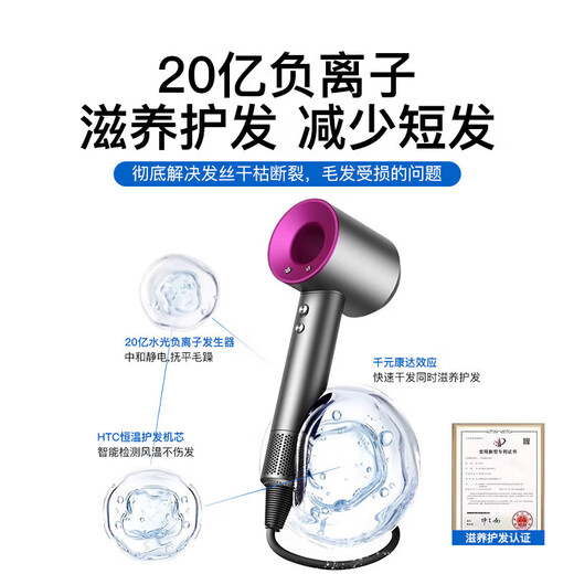 CODINI German quality leafless hair dryer for home use with negative ions that won't hurt your hair. High-power hair dryer for hair salons and barber shops with hot and cold air for silent styling and quick drying.