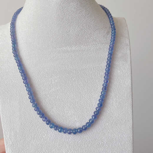 DRJEFUN tanzanite plain abacus bead necklace colorful gift for elders clavicle chain large particles