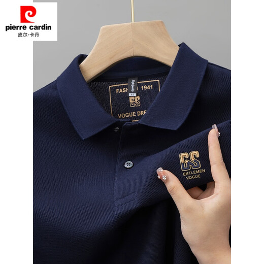 皮尔卡丹（pierre cardin）纯棉男士短袖2025夏季新款POLO衫刺绣翻领T恤大码百搭半袖男装 6628紫色【主图款】 L 50【建议125-140斤】