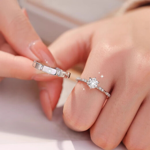 MZMZ prefers platinum couple rings PT950 platinum paired rings and diamond rings for Valentine's Day and birthday gifts for girlfriends and wives. Light luxury models-couple rings.