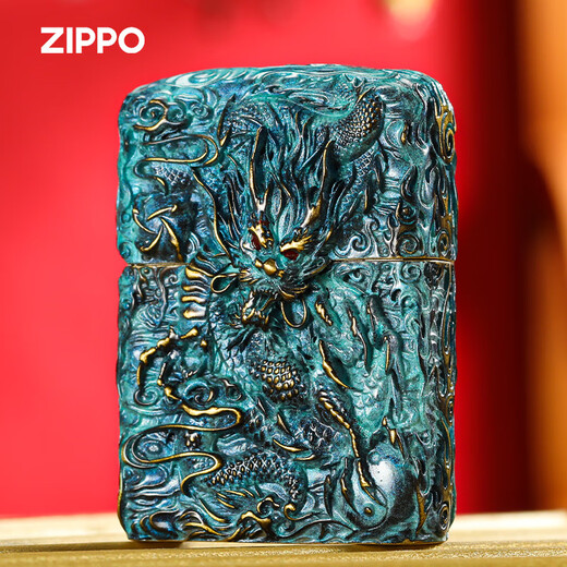 ZIPPO正版zippo煤油打火机盔甲机防风男士送礼收藏级官方 烧色龙凤-单机版 DY9902TJ