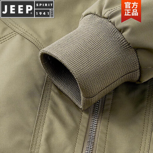 JEEP SPIRIT夹克男春秋季休闲美式棒球服新款秋冬季男士棉服飞行员外套男 JWD9226加棉 黑色 厚款 XL