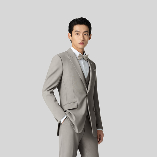 VICUTU Memory Suit Wool Suit Top Men's Business Formal Engagement Suit Moon Shadow Gray 170B (Suit)