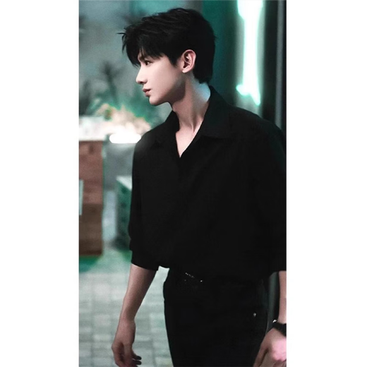 Lipu Bai Jingting Sangyan's Black Shirt Men's Spring and Automne High-Up High-Dend Shirt à manches avec veste de style britannique Cy03 Black [mise à niveau du tissu] 2xl recommandé (135-150Jin [Jin est égal à 0,5 kg]))