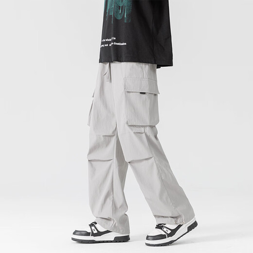 Zhanfeng Pantalon décontracté de taille extra grande pour hommes plus gras plus grande taille Pantalon de travail d'étudiant polyvalent gras printemps et automne épais jambes gros pantalon de poche noir 9918 modèle 9xl recommandé 280-300jin [Jin est égal à 0,5 kg]