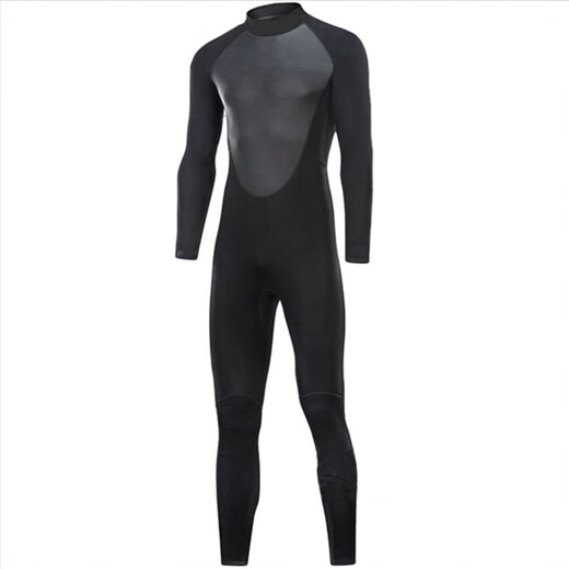 He Jiagong .5mm long-sleeved warm wetsuit for men, one-piece sun protection and waterproof female snorkeling suit, surfing cold-proof swimming wetsuit, classic one-piece black S size 80-95Jin Jin is equal to 0.5 kg