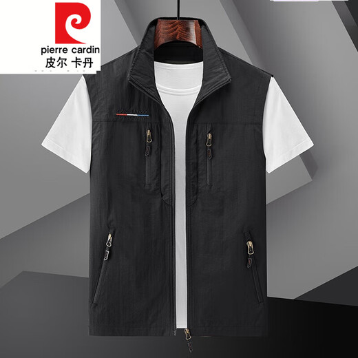 Pierre Cardin Outdoor im Freien Schnelltrockner Weste Frühling, Sommer- und Herbst-Multi-Pocket-Arbeit Anzug Weste Horse Clip Großer Größe Casual Jacket Khaki L.