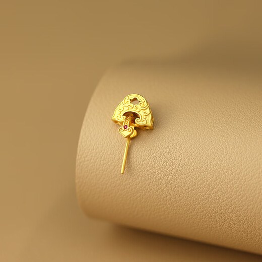 Shiniao simple jade Buddha Guanyin buckle head plated with 18k gold pendant buckle head leaf melon seed buckle DIY clip buckle accessories Ruyi buckle