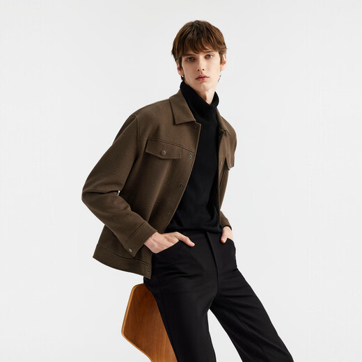 Biyinlefen, not easily deformed, spring and autumn men's jacket, fashionable retro warm windproof woolen jacket, light business and versatile 00coffee M /100