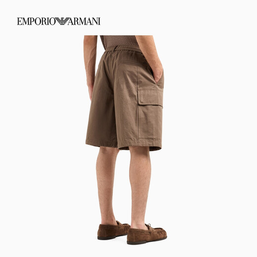 EMPORIO ARMANI/阿玛尼官方旗舰新款男士宽松工装百慕大短裤2025夏季 U6195-珠光巧克力色 46 (S)